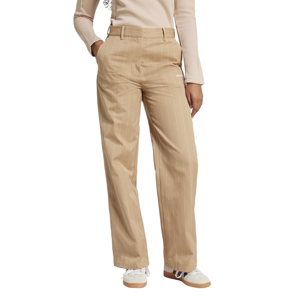 Adidas Pinstripe Sandstone Twill Pants NWT 6